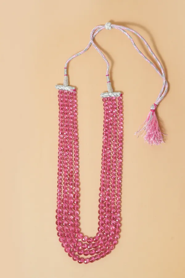 Pink_Beaded_Layered_Necklace_For_Women