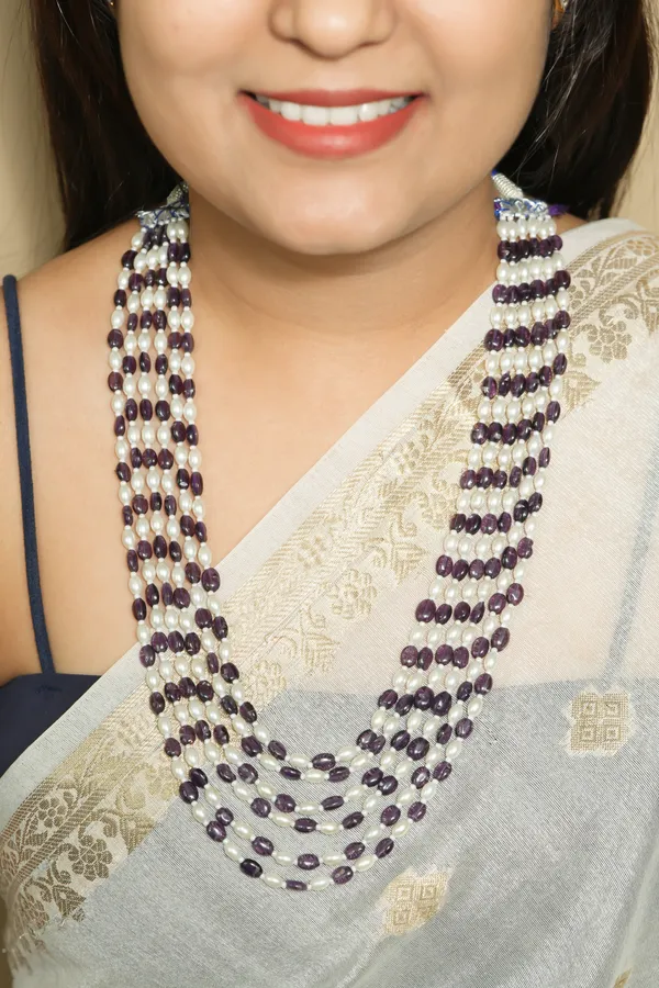 Purple_White_Beaded_Layered_Necklace_for_Women