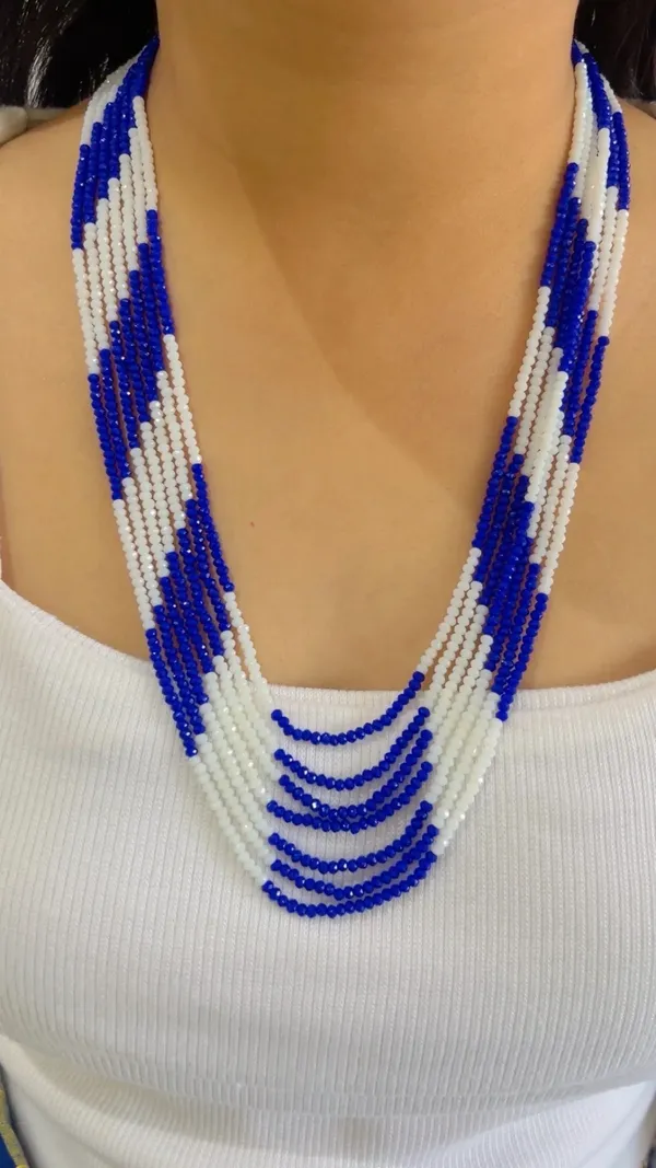 Blue_And_White_Beaded_Multi-Strand_Necklace_for_Women
