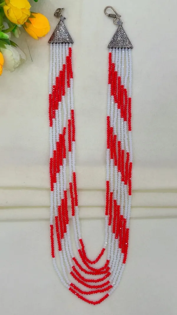 Red_And_White_Beaded_Long_Drop_Earrings_for_Women