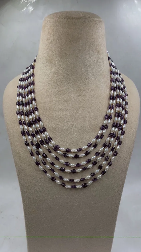 Purple_White_Beaded_Layered_Necklace_for_Women
