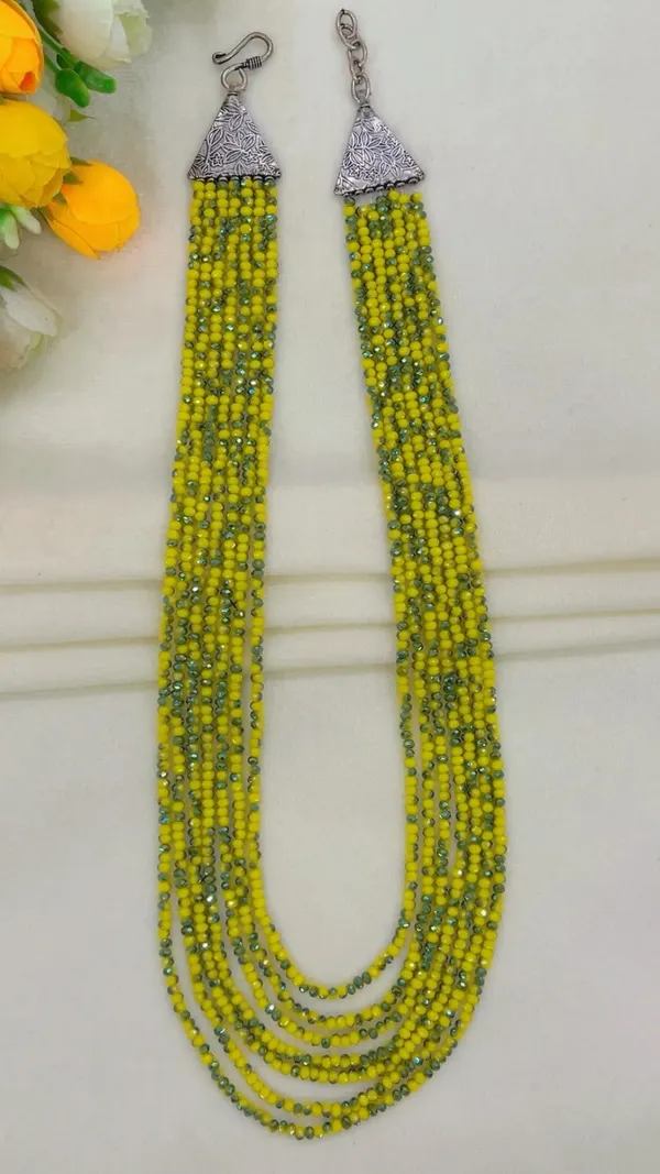 Yellow_Beaded_Layered_Necklace_for_Women