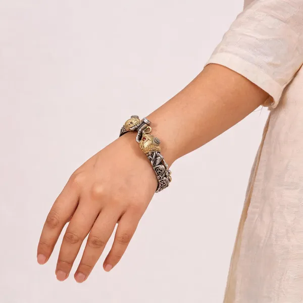 Gold_Silver_Oxidised_Elephant_Kada_Bracelet_for_Women