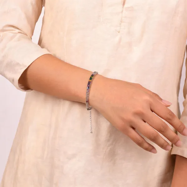 Silver_Tone_Multicolor_Bracelet_for_Women