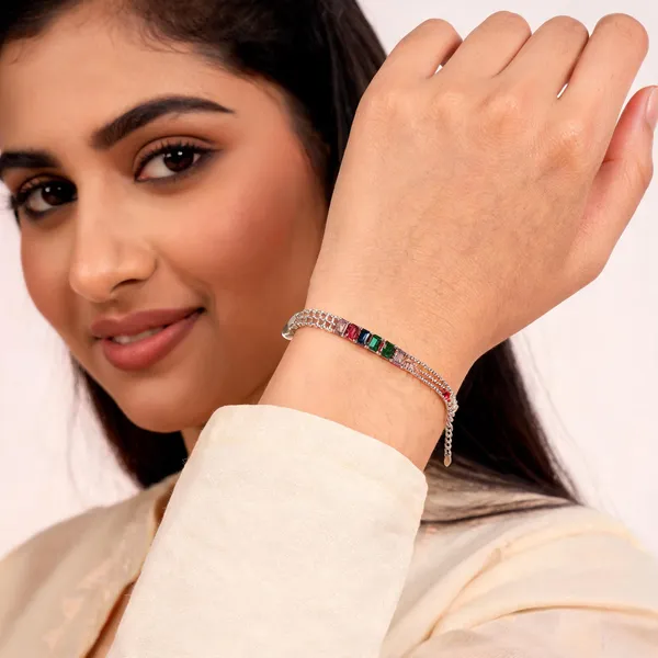 Silver_Tone_Multicolor_Bracelet_for_Women
