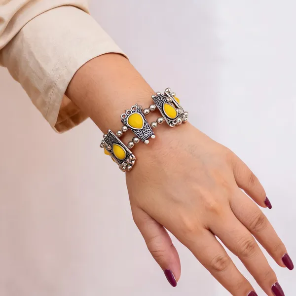 Silver_Oxidised_Beaded_Bracelet_For_Women
