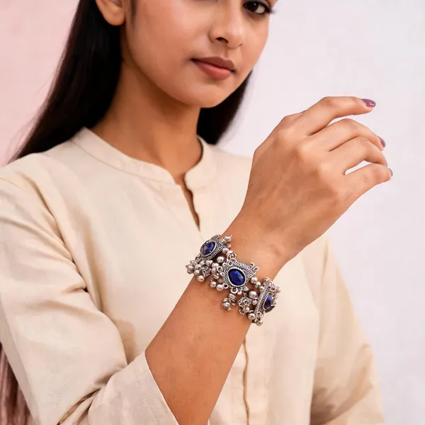 Silver_Tone_Blue_Stone_Cuff_Bracelet_for_Women