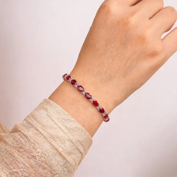 Red_Silver_Tone_Oval_Stone_Bracelet_for_Women