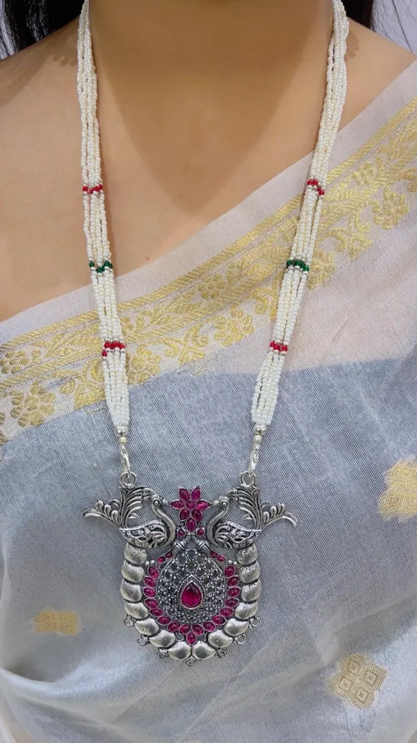 Silver_Oxidized_Statement_Necklace_Set_for_Women