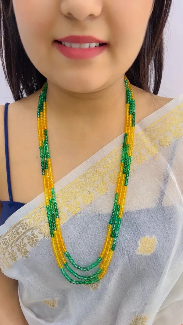 Green_And_Yellow_Beaded_Layered_Necklace_for_Women