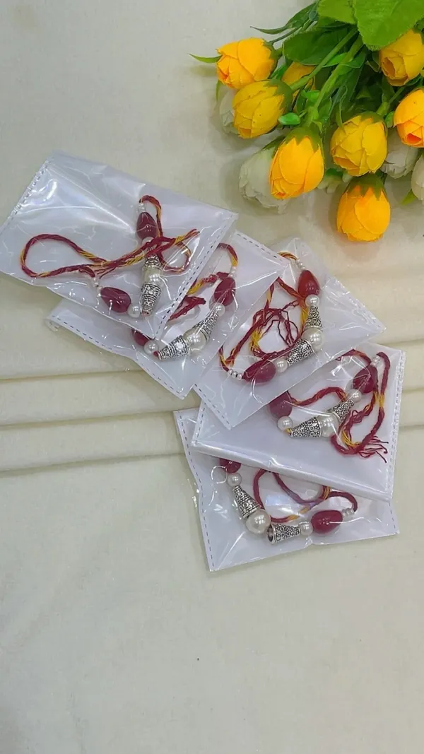 Red_Yellow_Thread_Beaded_Rakhi_Set_for_Brothers