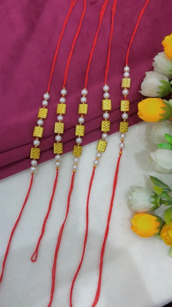 Red_Thread_Pearl_Beaded_Rakhis_Set_For_Brothers