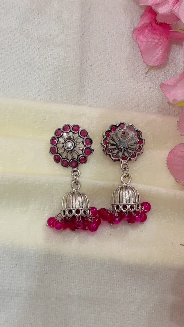 Silver_Tone_Pink_Stone_Jhumka_Earrings_for_Women