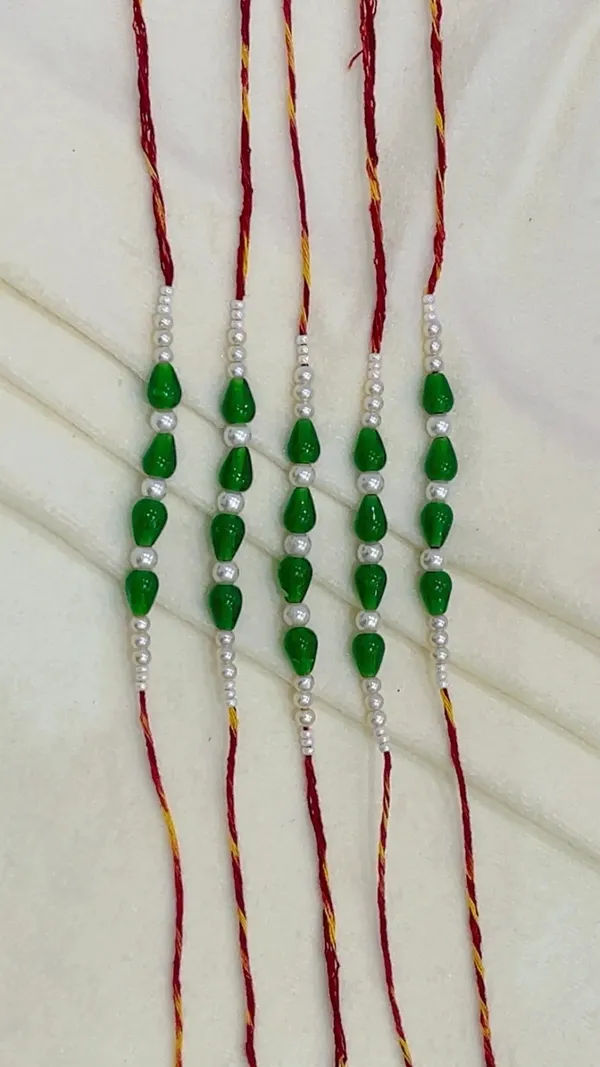 Green_Beaded_Thread_Rakhi_for_Brothers