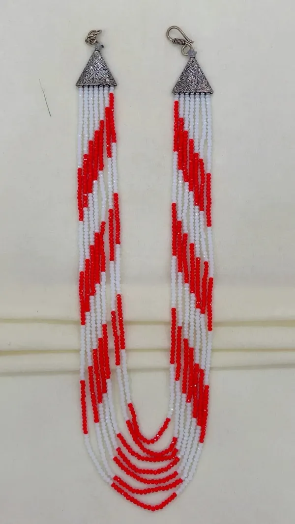Red_And_White_Beaded_Long_Drop_Earrings_for_Women