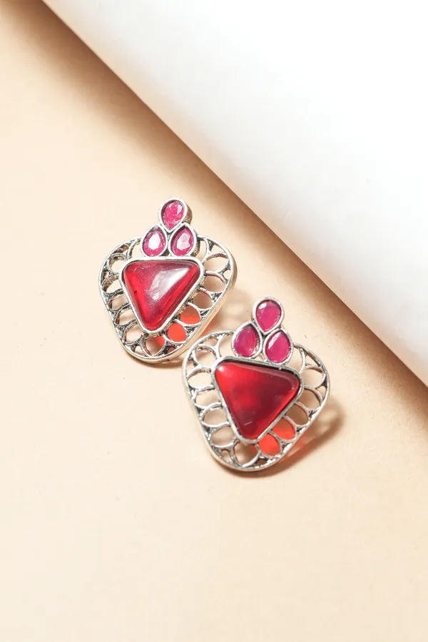 Red_Stone_Stud_Earrings_for_Women