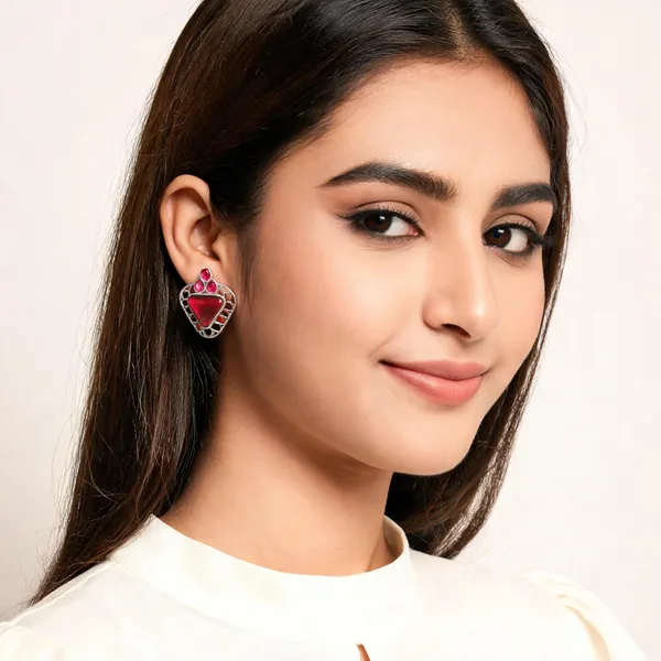Red_Stone_Stud_Earrings_for_Women