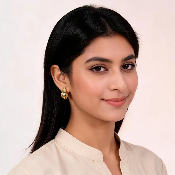 Gold_Tone_Textured_Shell_Stud_Earrings