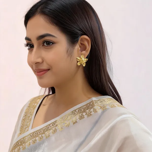 Gold_Tone_Floral_Stud_Earrings_for_Women