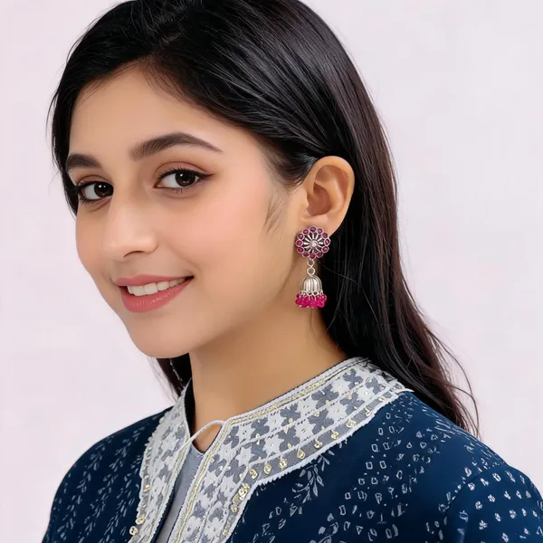 Silver_Tone_Pink_Stone_Jhumka_Earrings_for_Women