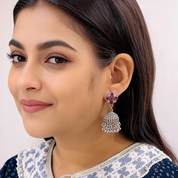 Silver_Oxidised_Floral_Jhumka_Earrings_for_Women
