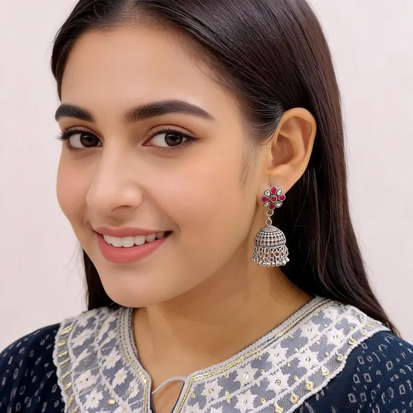 Silver_Oxidised_Floral_Jhumka_Earrings_for_Women