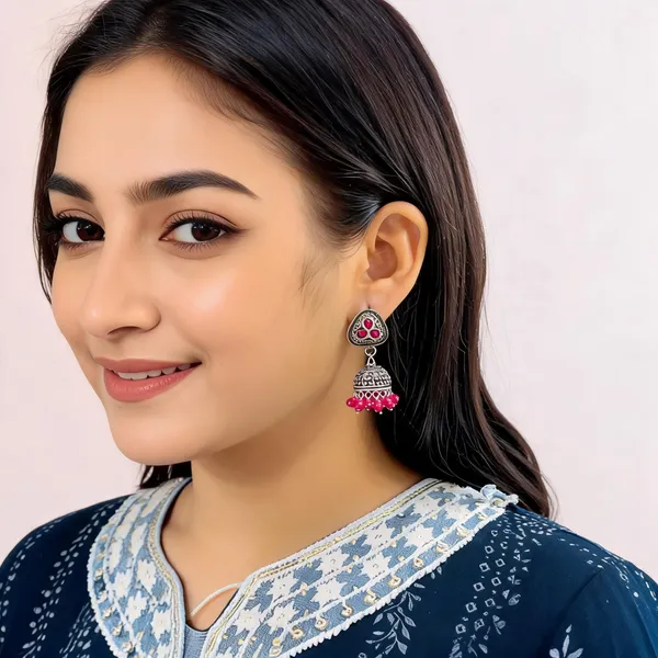 Silver-Tone_Oxidized_Jhumka_Earrings_for_Women