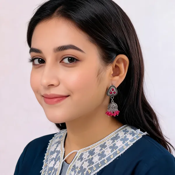 Silver-Tone_Oxidized_Jhumka_Earrings_for_Women