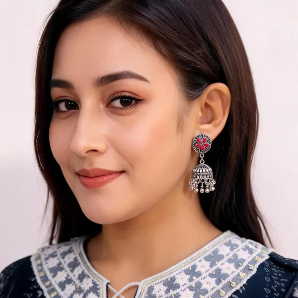 Silver_Oxidised_Floral_Jhumka_Earrings_for_Women