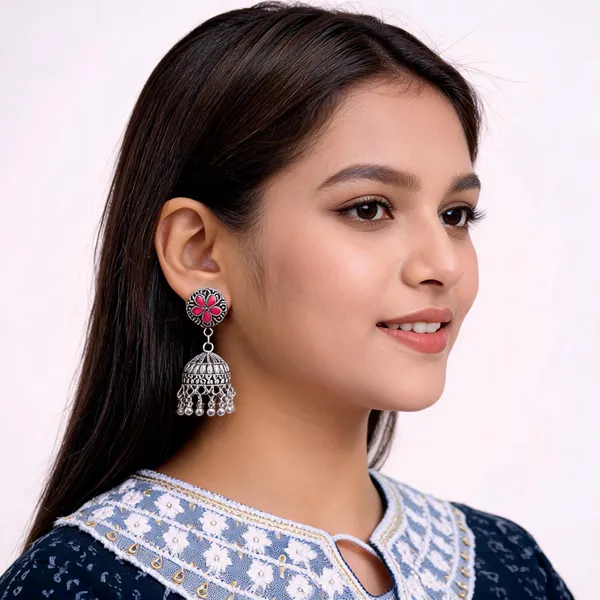Silver_Oxidised_Floral_Jhumka_Earrings_for_Women