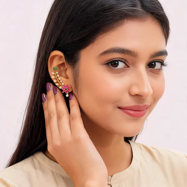 Gold_Tone_Floral_Ear_Cuff_Earring_for_Women