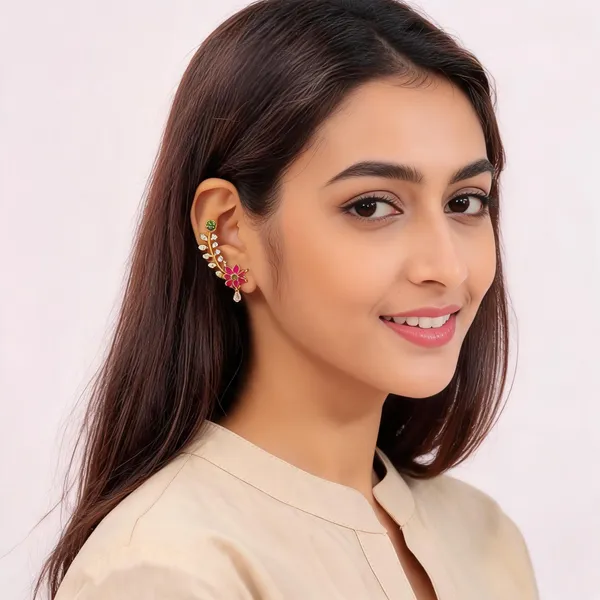 Gold_Tone_Floral_Ear_Cuff_Earring_for_Women