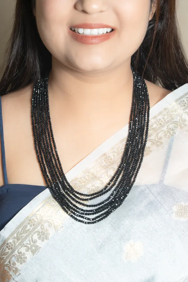 Black_Beaded_Multi-Strand_Necklace_for_Women