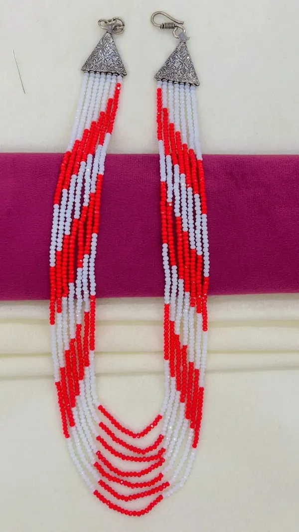 Red_And_White_Beaded_Long_Drop_Earrings_for_Women