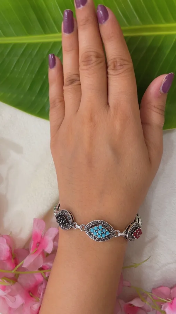Multicolour_Oxidized_Link_Bracelet_for_Women