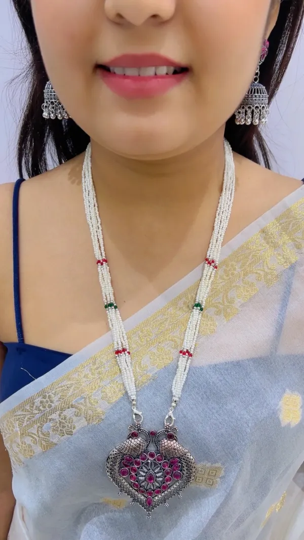 Silver_Oxidized_Pearl_Beaded_Necklace_Set_for_Women
