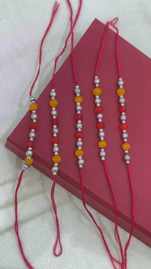 Red_Thread_Beaded_Rakhi_Set_For_Brothers