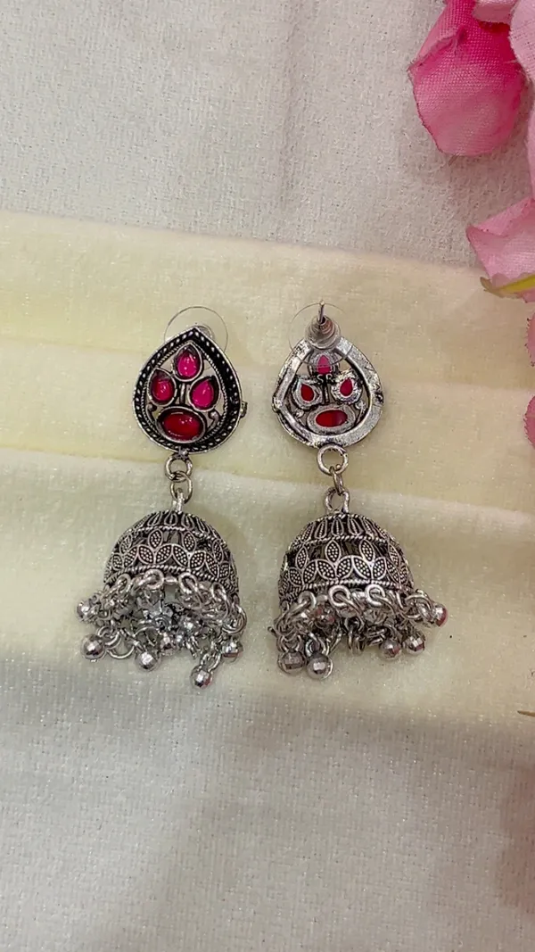 Silver_Tone_Red_Stone_Jhumka_Earrings_for_Women