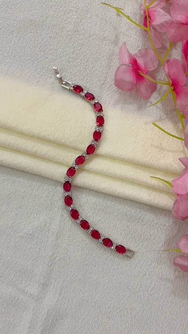Red_Silver_Tone_Oval_Stone_Bracelet_for_Women