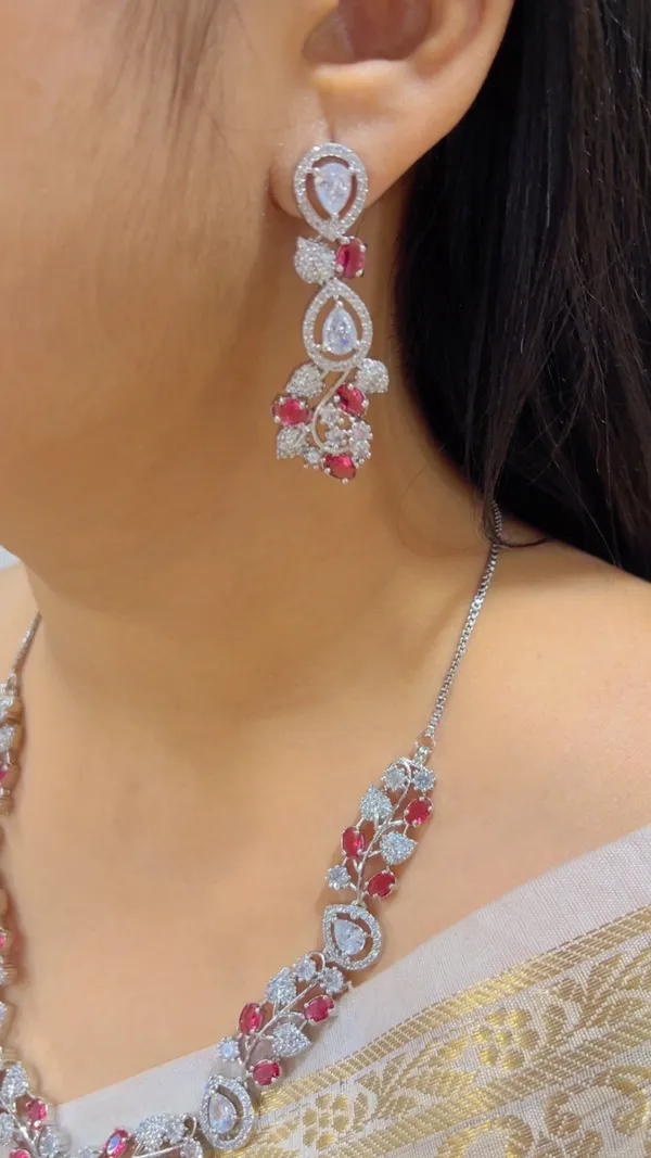 Silver-Tone_Red_Stone_Necklace_Set_for_Women