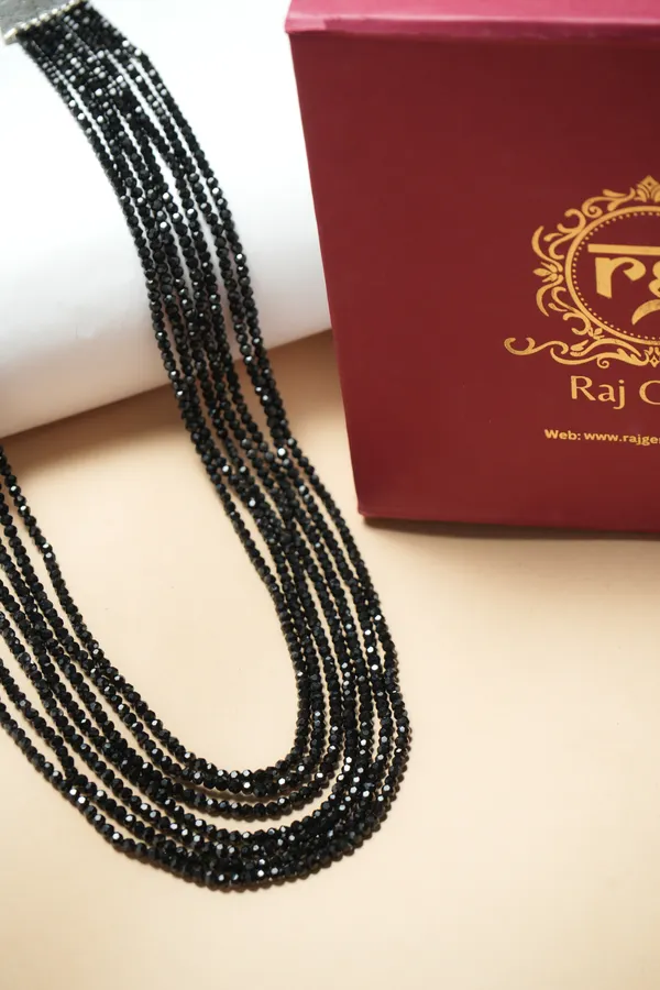 Black_Beaded_Multi-Strand_Necklace_for_Women