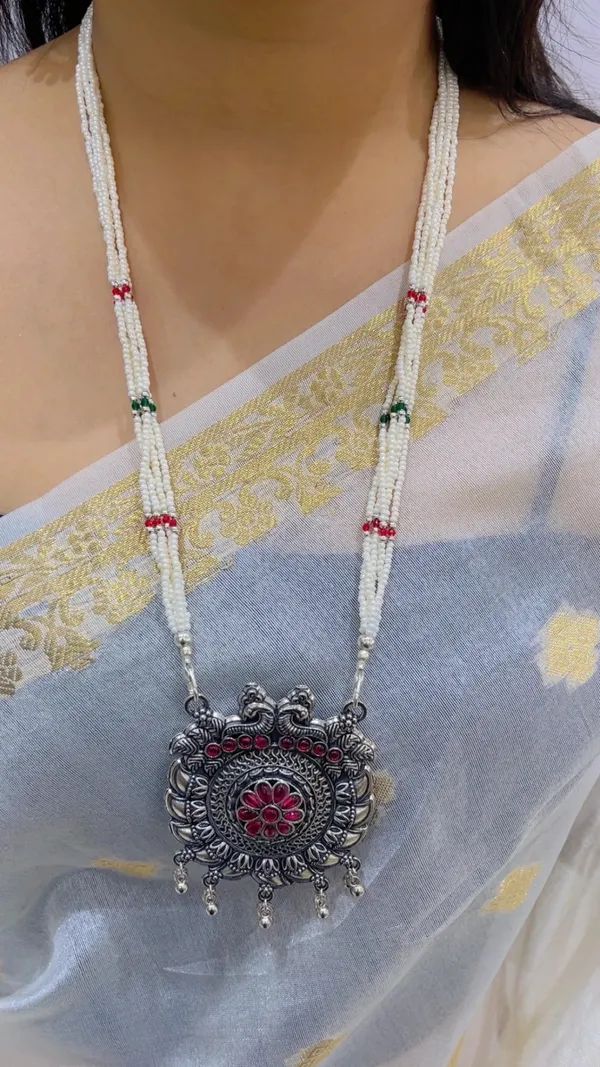 Silver_Oxidized_Pearl_Beaded_Necklace_Set_for_Women