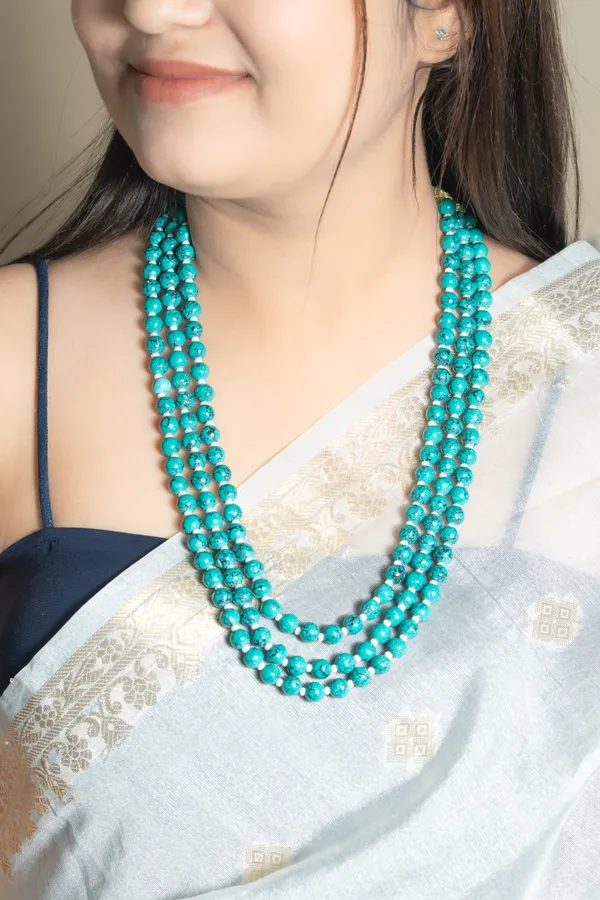 Turquoise_Beaded_Layered_Necklace_For_Women