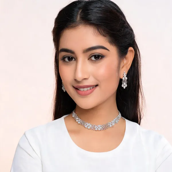 Silver-Toned_Stone-Studded_Necklace_And_Earrings_Set_for_Women