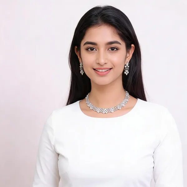 Silver-Toned_Stone-Studded_Necklace_And_Earrings_Set_for_Women