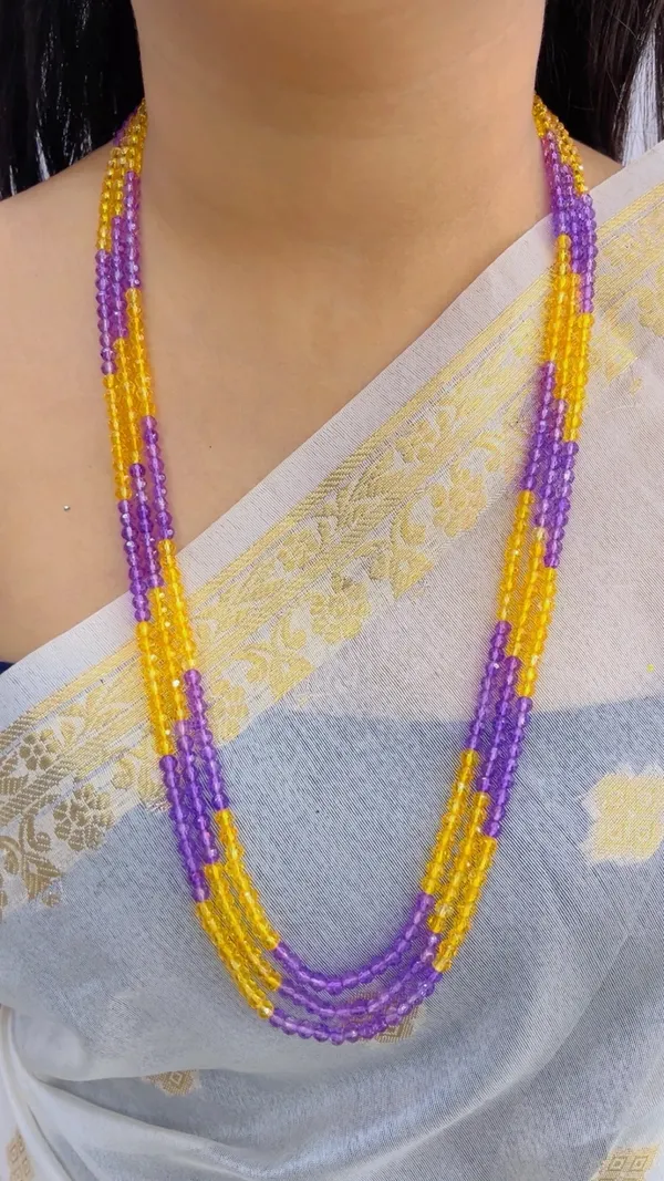 Purple_And_Yellow_Beaded_Layered_Necklace_for_Women