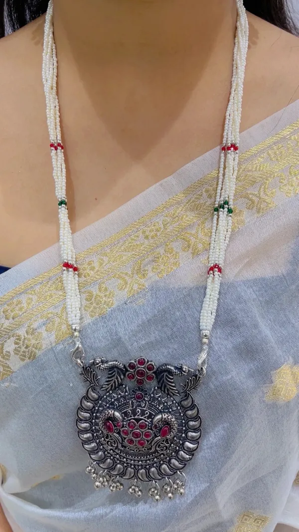 Silver_Oxidized_Beaded_Necklace_Set_for_Women