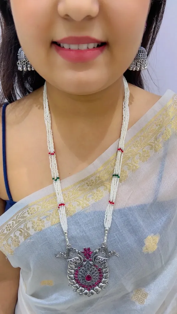 Silver_Oxidized_Statement_Necklace_Set_for_Women