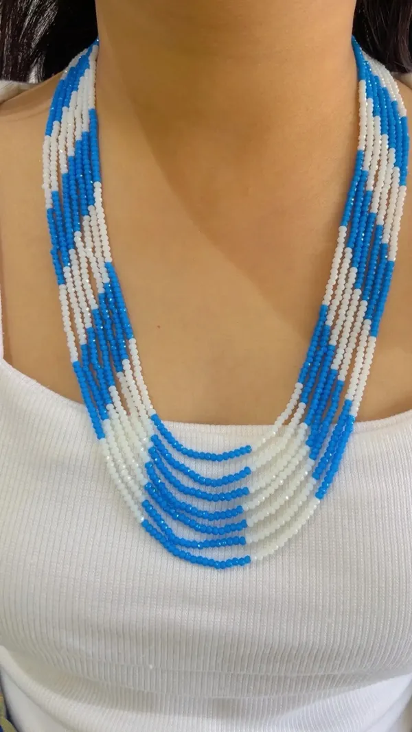 Blue_And_White_Beaded_Multi_Strand_Necklace_for_Women