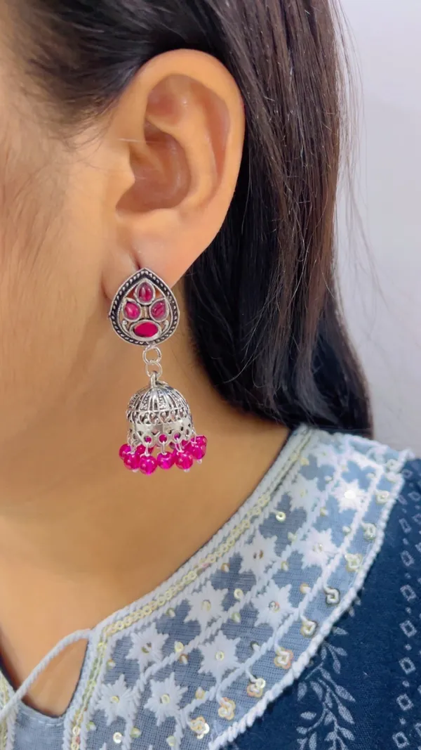 Silver_Tone_Pink_Stone_Jhumka_Earrings_for_Women